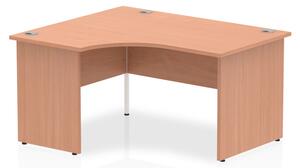 Isle 140cm Beech Left Computer Desk With Panel End Leg