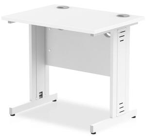Impels 800mm Computer Desk In White And White Managed Leg