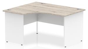 Isle 140cm Grey Oak Left Computer Desk With White Panel End Leg