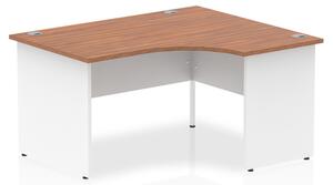 Isle 140cm Walnut Right Computer Desk With White Panel End Leg