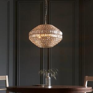 Endon 99155 Beatrice 5 Light Ceiling Chandelier In Bright Nickel With Clear Crystal Glass