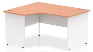 Isle 140cm Beech Left Computer Desk With White Panel End Leg