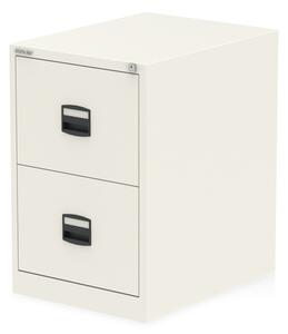 Qube Steel 2 Drawers Filing Cabinet In Chalk White