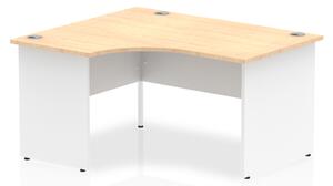 Isle 140cm Maple Left Computer Desk With White Panel End Leg