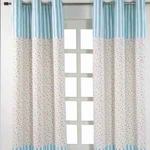 Cotton Multi Stars Ready Made Eyelet Curtain Pair, 137 x 182 cm Drop