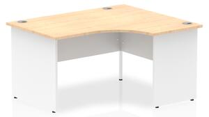 Isle 140cm Maple Right Computer Desk With White Panel End Leg