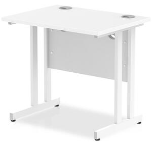 Impels 800mm Computer Desk In White And White Cantilever Leg