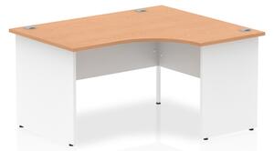 Isle 140cm Oak Right Computer Desk With White Panel End Leg
