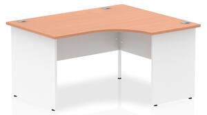 Isle 140cm Beech Right Computer Desk With White Panel End Leg
