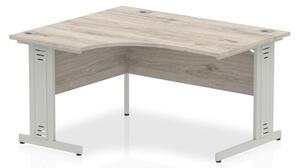 Isle 140cm Grey Left Computer Desk With Silver Managed Leg