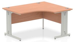 Isle 140cm Beech Right Computer Desk With Silver Managed Leg