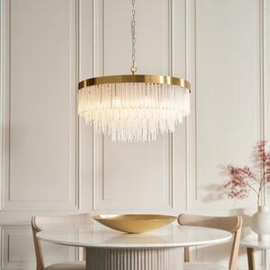 Endon 115347 Anistoria Grand Ceiling Pendant In Brushed Aged Brass With Glass Rods