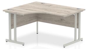 Isle 140cm Grey Left Computer Desk With Silver Cantilever Leg