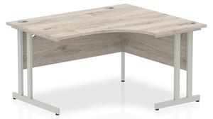 Isle 140cm Grey Right Computer Desk With Silver Cantilever Leg