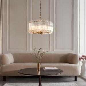 Endon 117515 Valentina 5 Light Ceiling Pendant In Brushed Aged Brass With Hexagonal Glass Rods