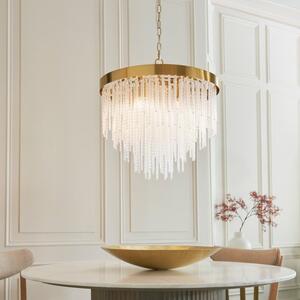 Endon 115346 Anistoria 5 Light Ceiling Pendant In Brushed Aged Brass With Glass Rods