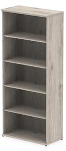 Impulse 2000mm Wooden Bookcase In Grey Oak