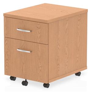 Impulse Wooden 2 Drawers Mobile Pedestal In Oak