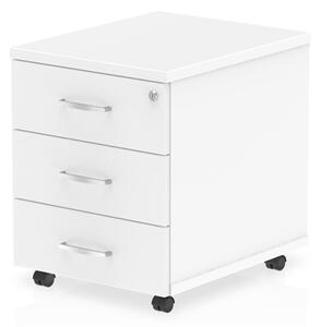 Impulse Wooden 3 Drawers Mobile Pedestal In White