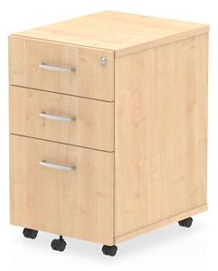 Impulse Wooden 3 Drawers Office Pedestal Cabinet In Maple