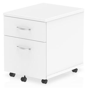 Impulse Wooden 2 Drawers Mobile Pedestal In White