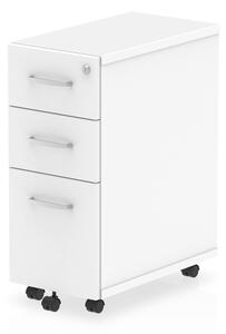 Impulse Narrow Wooden 3 Drawers Office Pedestal In White