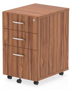 Impulse Wooden 3 Drawers Office Pedestal Cabinet In Walnut