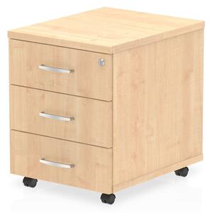 Impulse Wooden 3 Drawers Mobile Pedestal In Maple