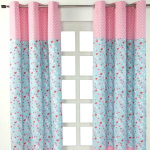 Birds And Flowers Ready Made Eyelet Curtain Pair, 117 x 137 cm Drop