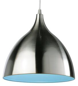 Firstlight Cafe 5744BSBL Brushed Steel and Blue Ceiling Pendant Light