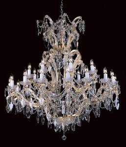 Impex CP04424/24+1 Crystal Preciosa 25 Lt Crystal & Gold Chandelier