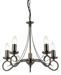 Endon 180-5AS Trafford 5 Light Chandelier In Antique Silver
