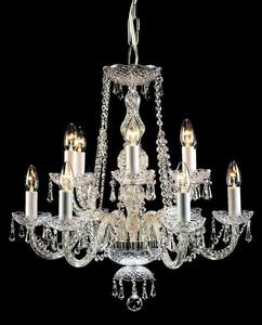 Impex CP00071/12 CHROME Crystal Preciosa 12 Lt Crystal Chandelier