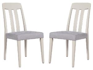 Mainz Taupe Wooden Dining Chairs With Fabric Seat In Pair