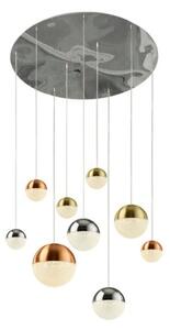 Searchlight 4519-9 Planets 9 Light Ceiling Cluster Pendant In Copper Chrome And Satin Brass