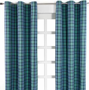 Black Watch Tartan Ready Made Eyelet Curtain Pair, 137 x 182 cm Drop