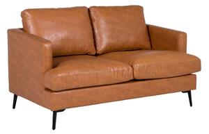 Jamaica Leather 2 Seater Sofa With Black Legs In Tan