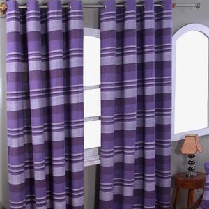 Homescapes Cotton Morocco Striped Mauve Curtain Pair, 66 x 90" Drop