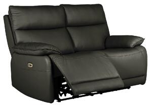 Laramie Leather 2 Seater Recliner Sofa In Dark Grey