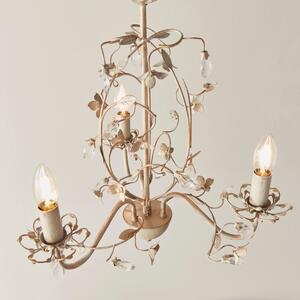 Endon LULLABY-3CR Lullaby Cream Gold 3 Light Flush Ceiling Light