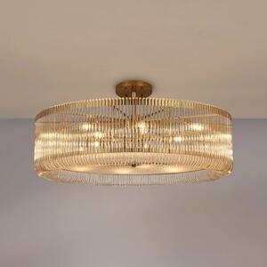 Verne 1 m Ceiling Pendant / Semi Flush Light In Brass Finish With Clear Glass
