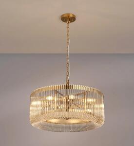 Verne 60 cm Ceiling Pendant / Semi Flush Light In Brass Finish With Clear Glass