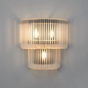 Verne 32 x 18 cm Large Wall Light In Black Finish With Frosted Glass