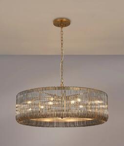Verne 1 m Ceiling Pendant / Semi Flush Light In Brass Finish With Smoked Glass