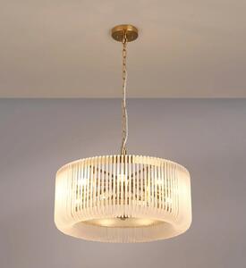 Verne 60 cm Ceiling Pendant / Semi Flush Light In Brass Finish With Frosted Glass