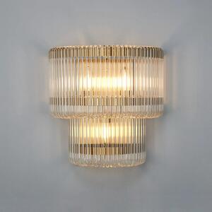 Verne 32 x 18 cm Large Wall Light In Brass Finish With Clear Glass