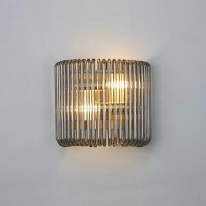 Verne 22 x 12 cm Small Wall light In Brass Finish With Smoked Glass