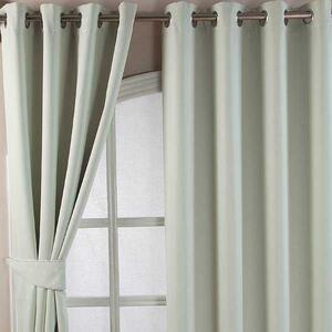 Ivory Herringbone Chevron Blackout Curtains Pair Eyelet Style, 46x54"