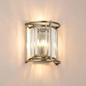 Crown Wall Light In Antique Brass Finish With Clear Crystal Glass