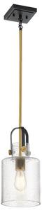 Quintiesse QN-KITNER-P-NBR Kitner Single Ceiling Pendant Light In Natural Brass And Black Finish